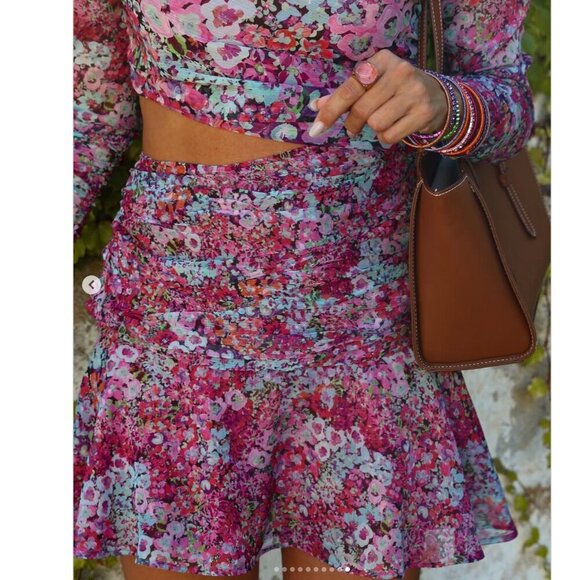 Zara Multi Floral Cut Out Long Sleeve Dress NWOT Size Medium - Picture 4 of 13